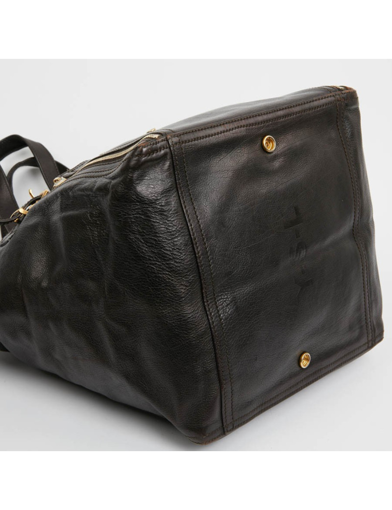 YSL Sac Downtown SAINT LAURENT cuir de veau marron