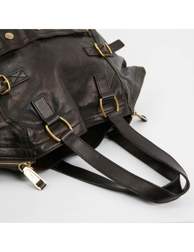 YSL Sac Downtown SAINT LAURENT cuir de veau marron