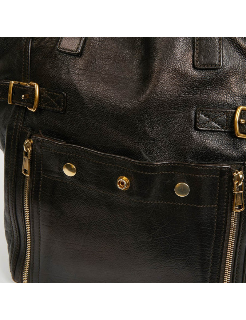 YSL Sac Downtown SAINT LAURENT cuir de veau marron