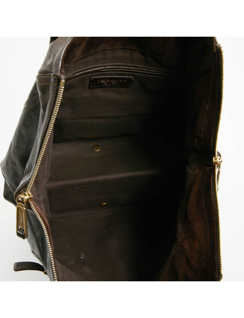 YSL Sac Downtown SAINT LAURENT cuir de veau marron