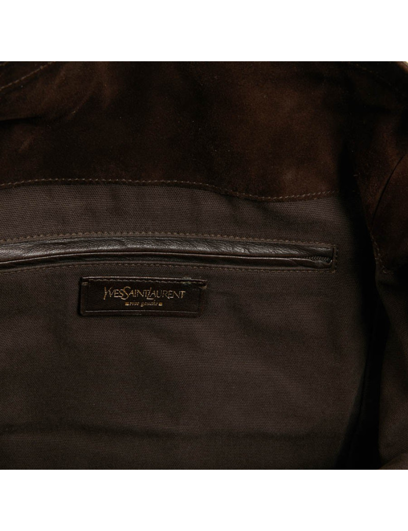 YSL Sac Downtown SAINT LAURENT cuir de veau marron