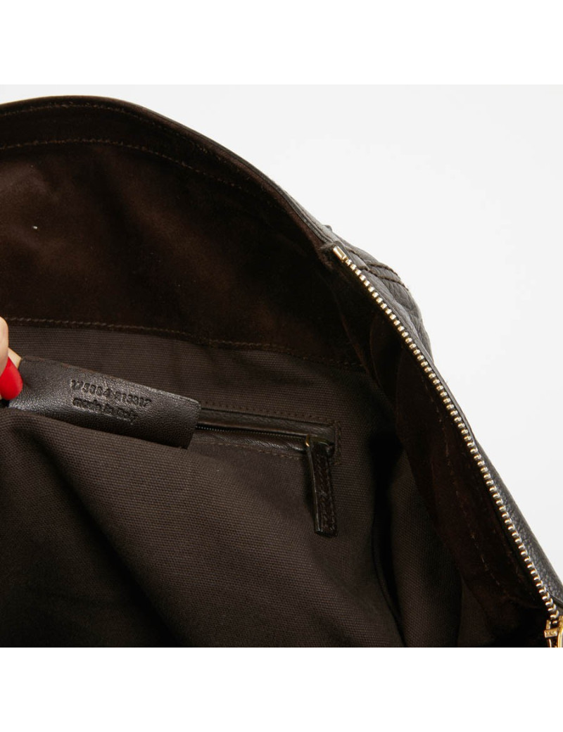 YSL Sac Downtown SAINT LAURENT cuir de veau marron