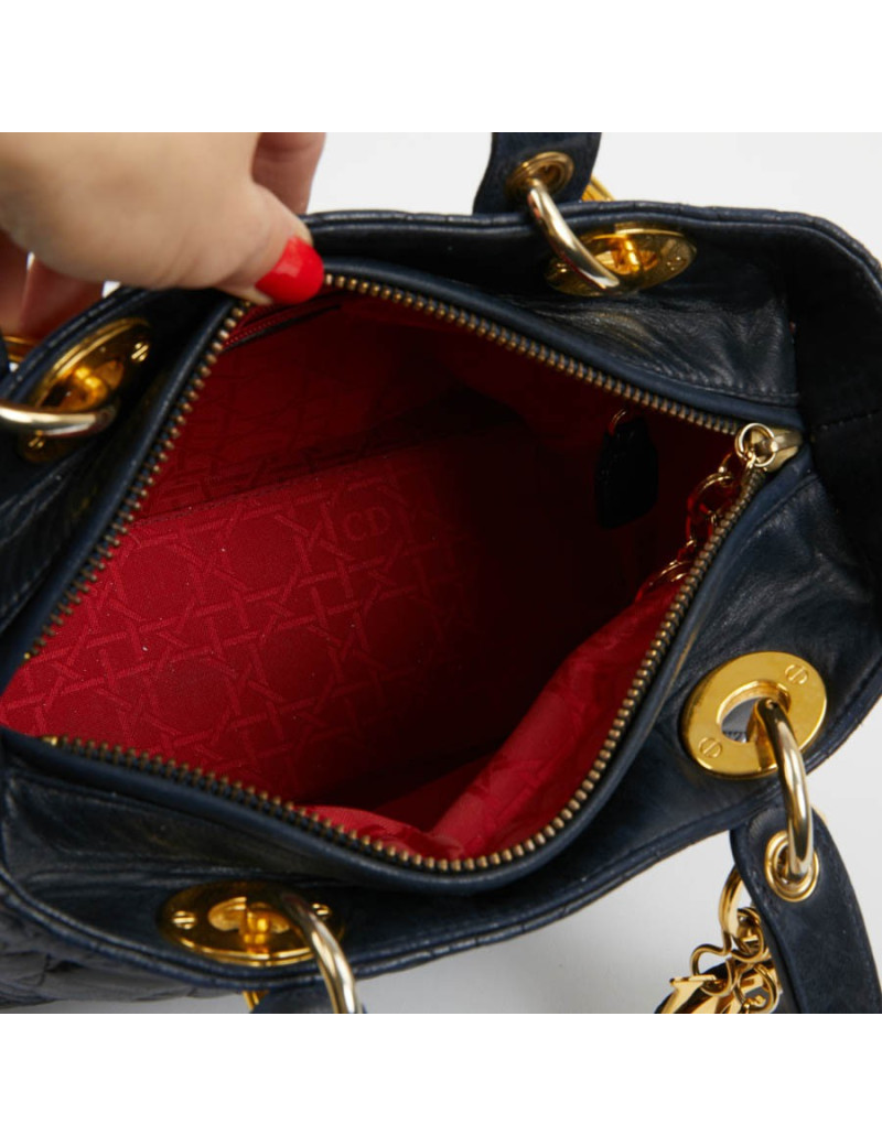 Sac Lady DIOR bleu marine