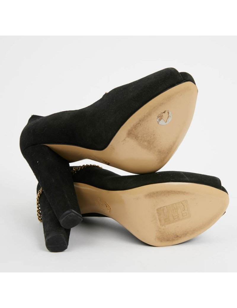 Escarpins noires EMPORIO ARMANI T37 chaine dorée