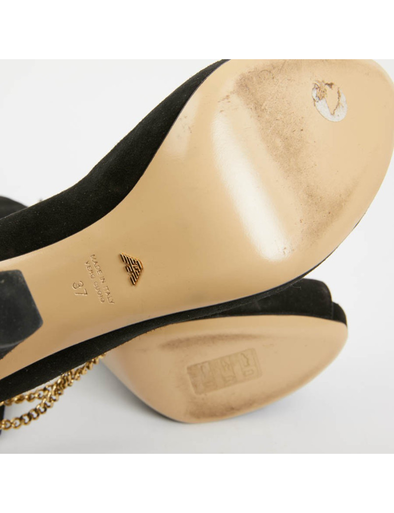 Escarpins noires EMPORIO ARMANI T37 chaine dorée