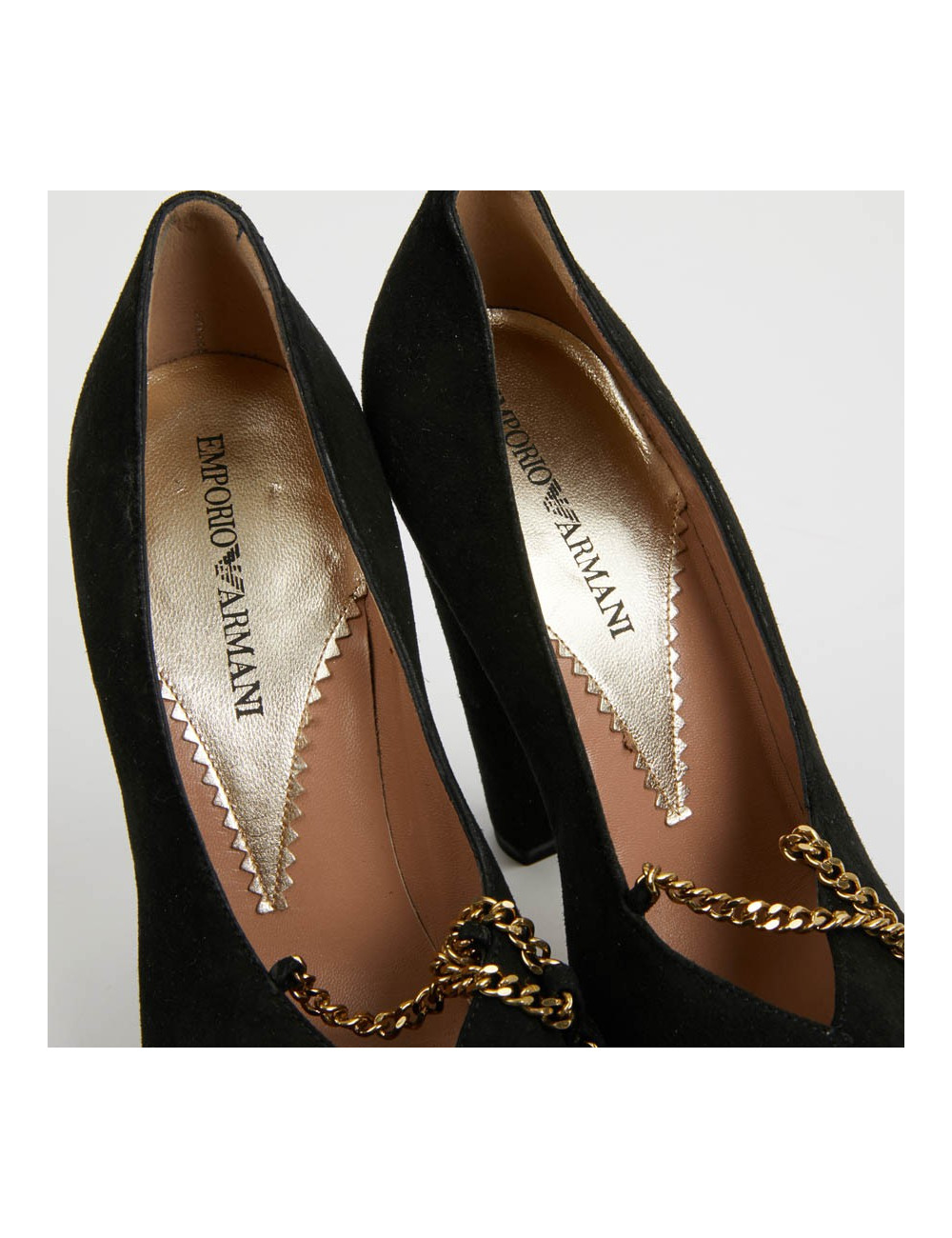 Escarpins noires EMPORIO ARMANI T37 chaine dorée