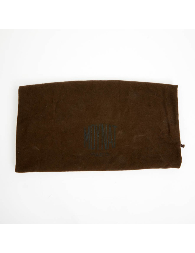 Sac Gabrielle MOYNAT cuir lisse noir surpiqué blanc