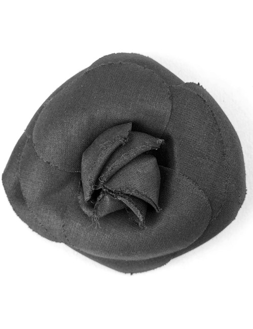 Broche CHANEL camélia tissu noir