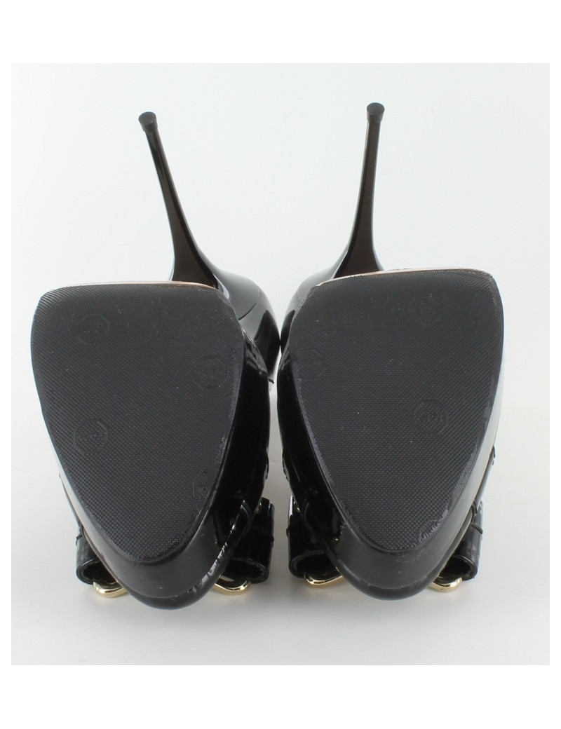 Escarpins SEBASTIAN en cuir noir verni T 38