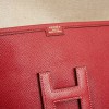 Hermes Jige pouch in red grained leather