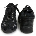 Sneakers CHANEL T39 tweed bleu et noir