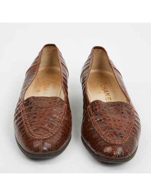 Mocassins croco marron CHANEL