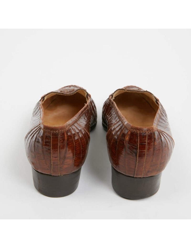 Mocassins croco marron CHANEL