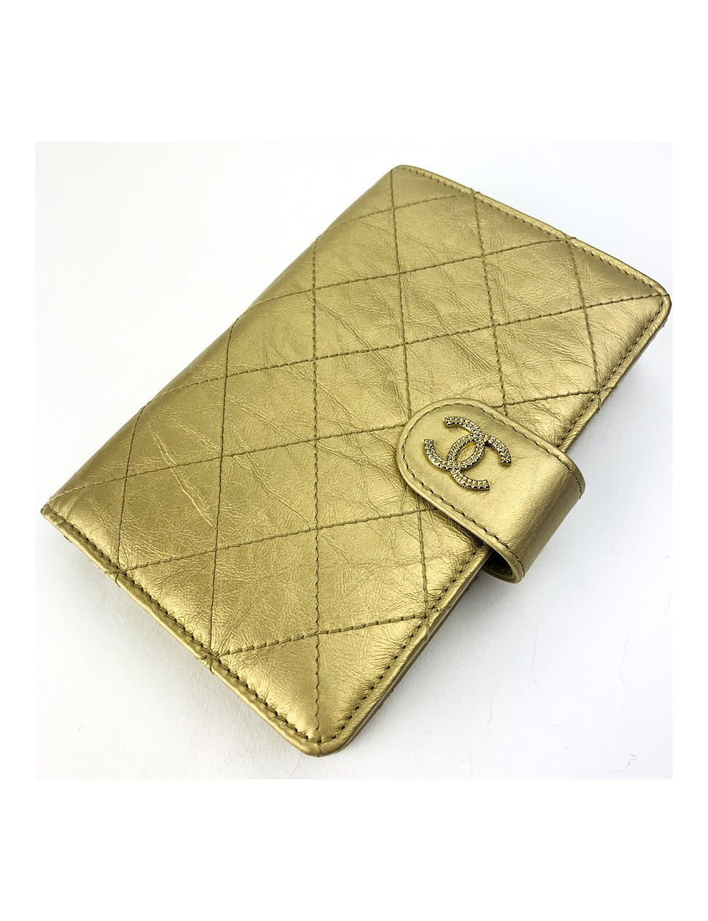 Portefeuille Chanel doré