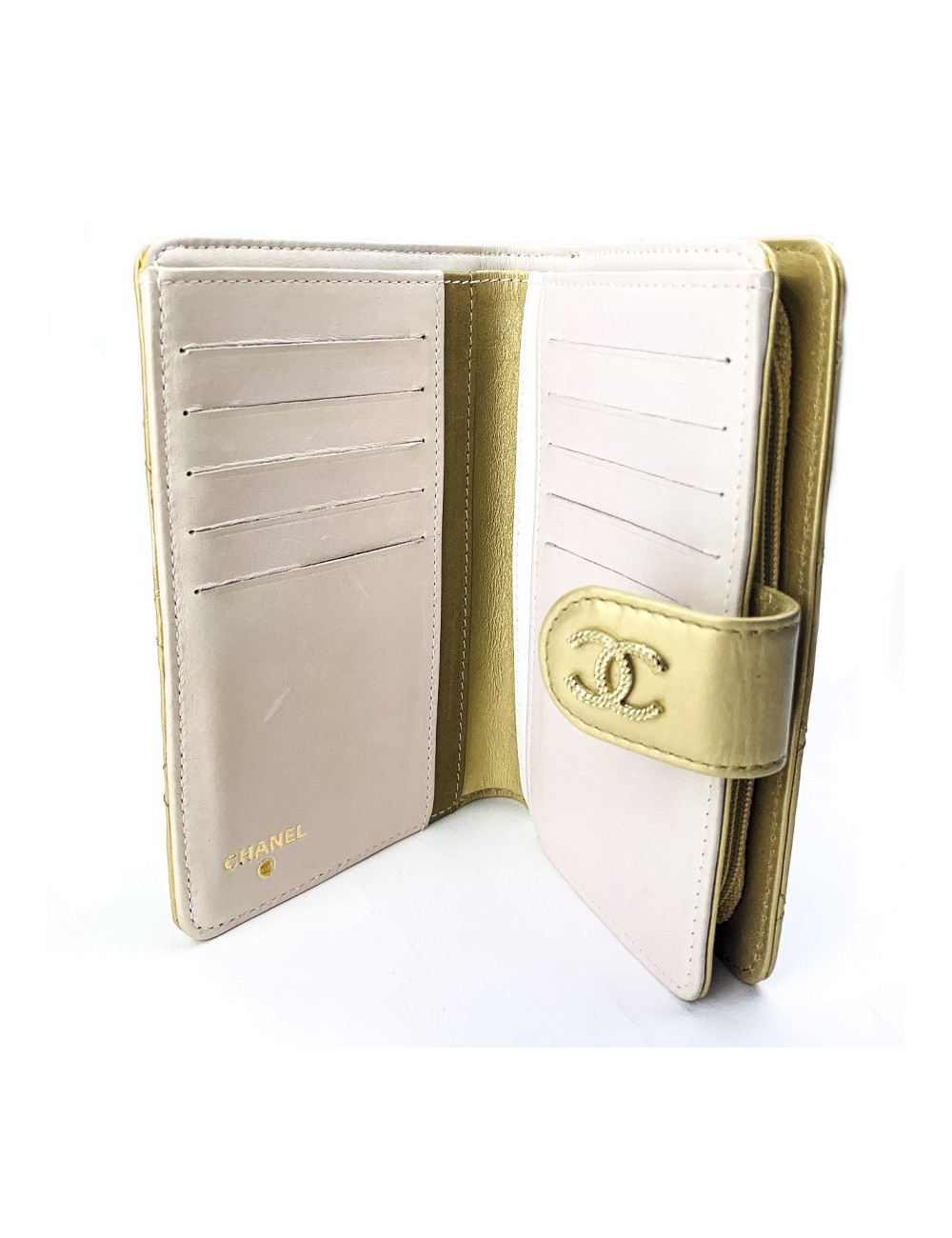 Portefeuille Chanel doré