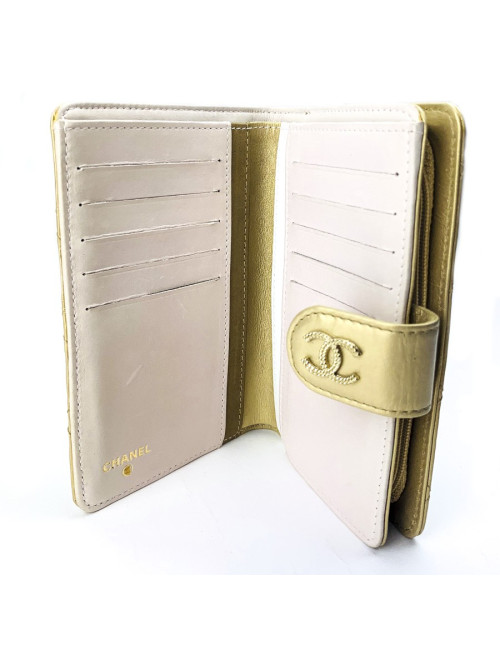 Portefeuille Chanel doré