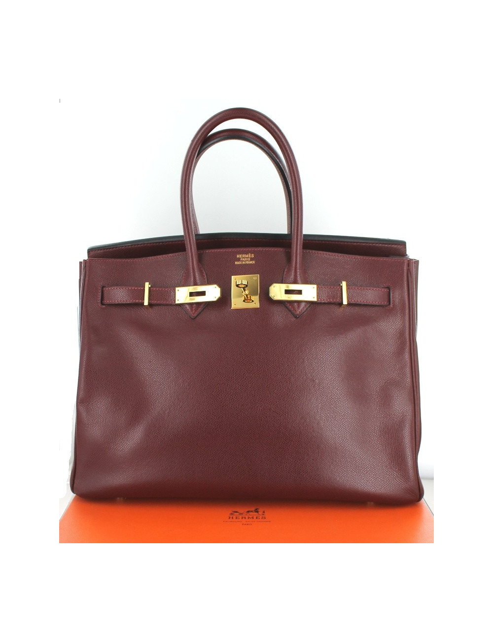 BIRKIN 35 HERMES en cuir     rouge H