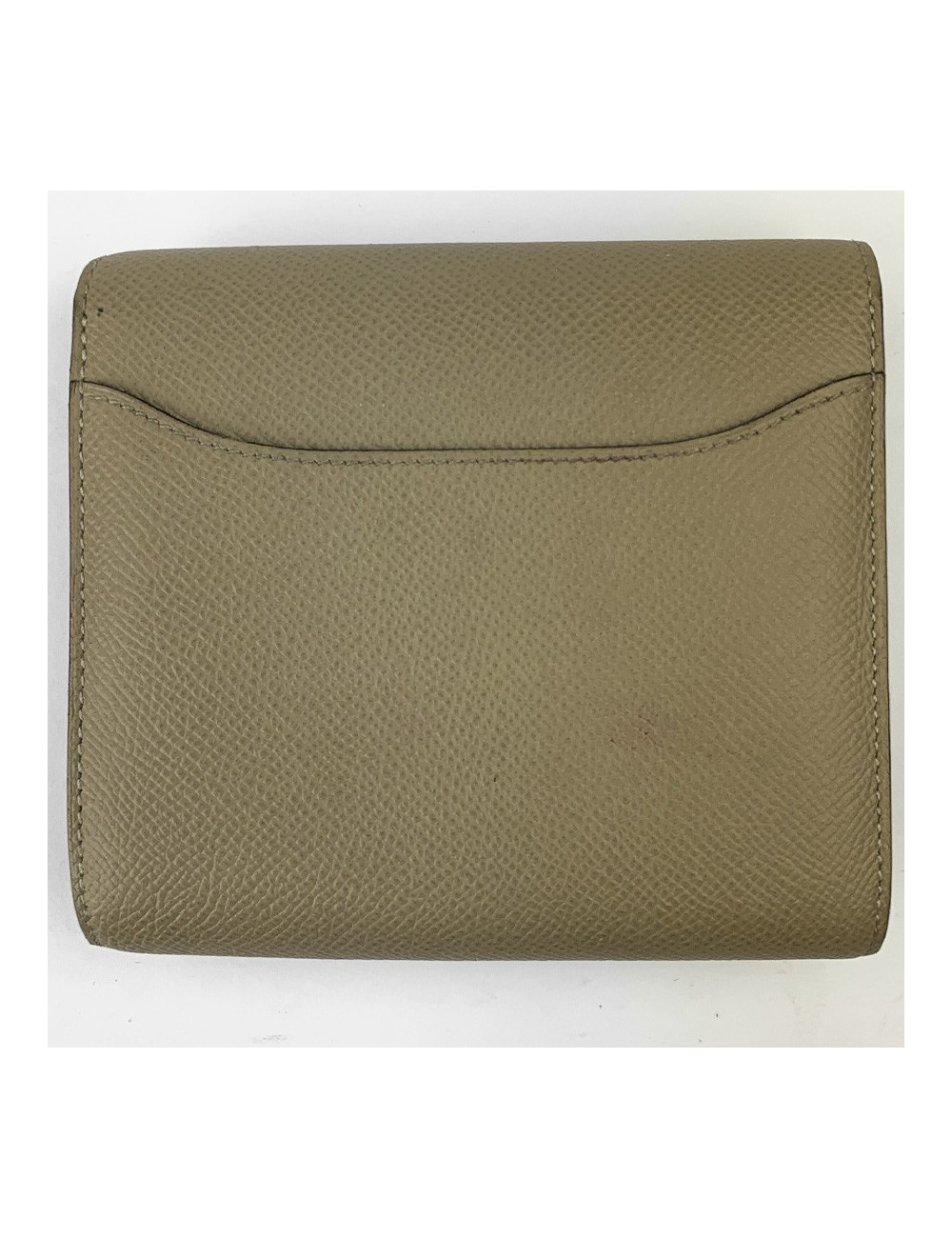 Portefeuille HERMES cuir Epsom taupe