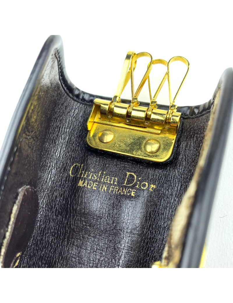 Porte-clefs CHRISTIAN DIOR toile marron