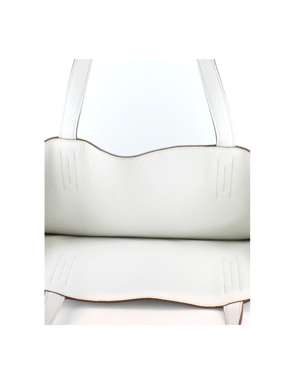 Taurillon clemence HERMES Double meaning white/blue of Malta tote bag