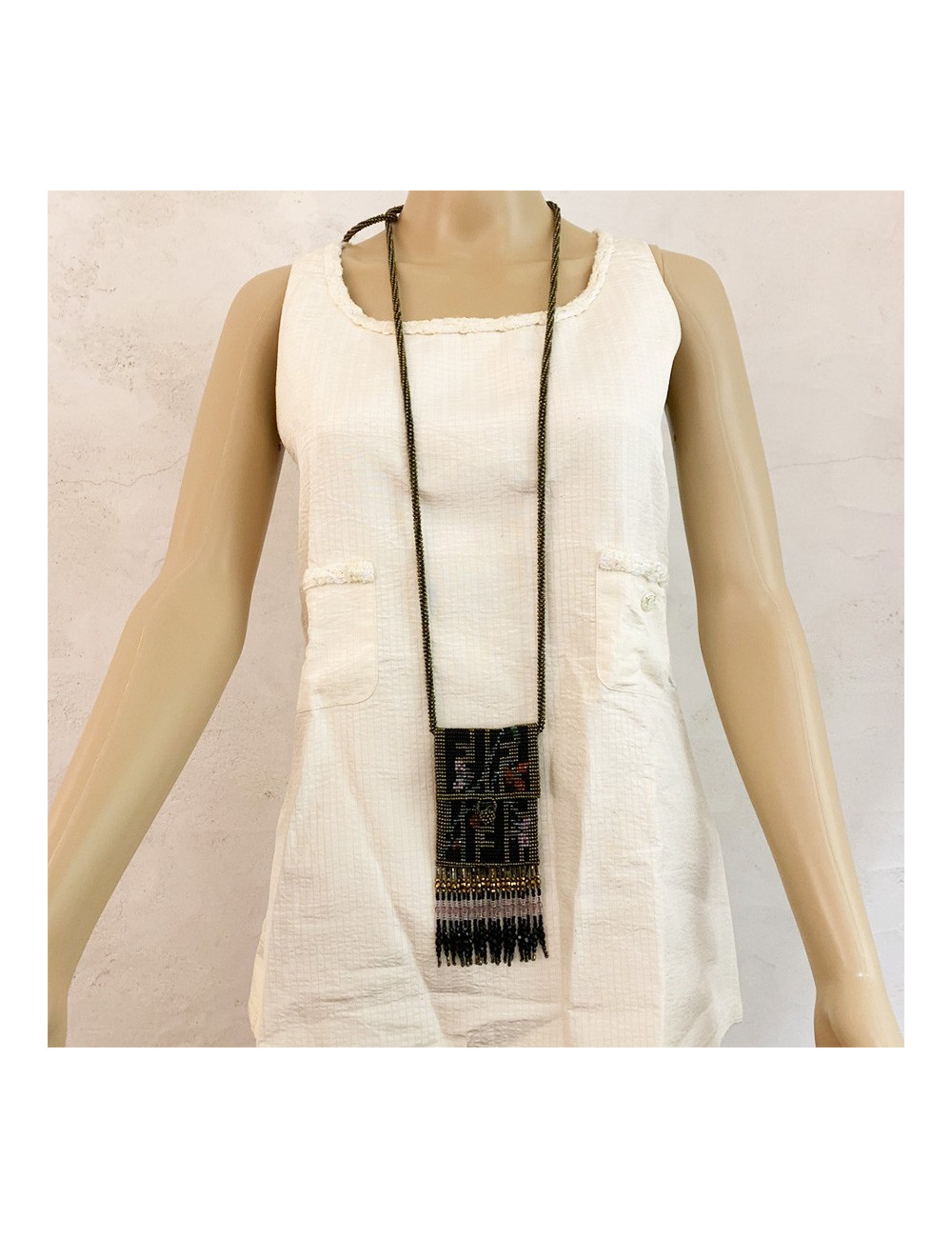 Mini sac FENDI perles et franges