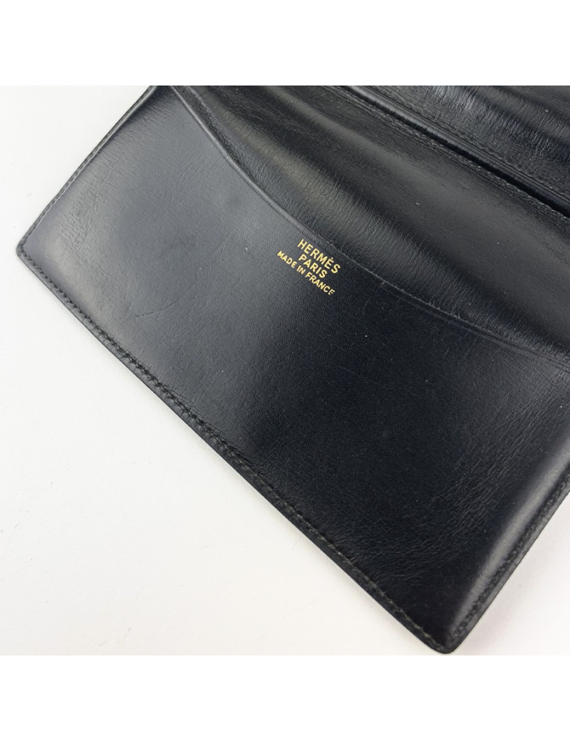 HERMES directory cover black Porosus crocodile