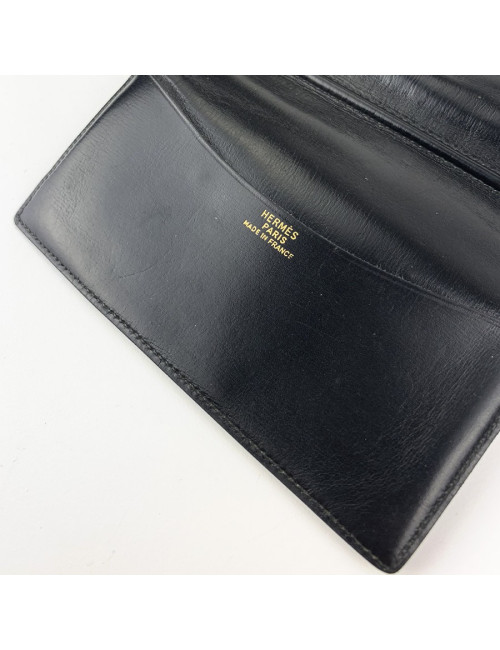 Porte repertoire HERMES crocodile porosus noir