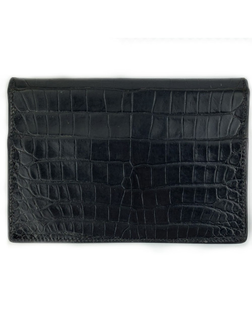 Porte repertoire HERMES crocodile porosus noir