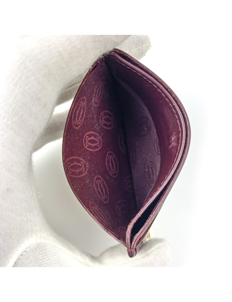 Porte cartes Cartier cuir bordeaux
