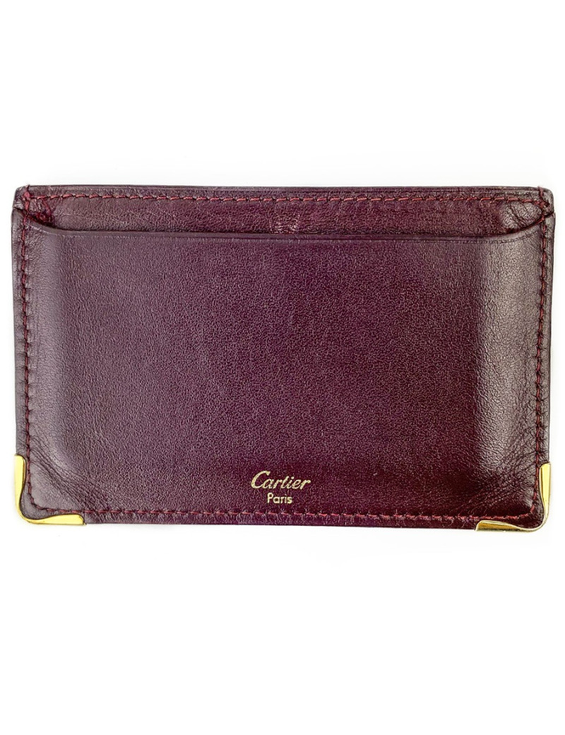 Porte cartes Cartier cuir bordeaux