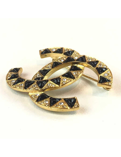 CHANEL Egyptian gold CC Brooch - Second-hand luxury jewelry certified 