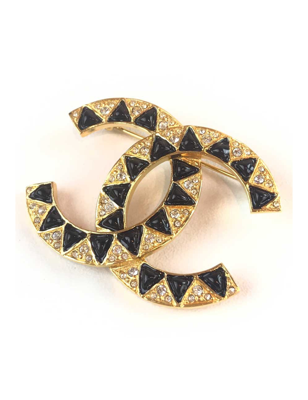 CHANEL Egyptian gold CC Brooch - Second-hand luxury jewelry certified 