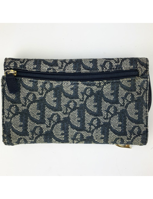 Porte monnaie DIOR toile monogram bleu Vintage