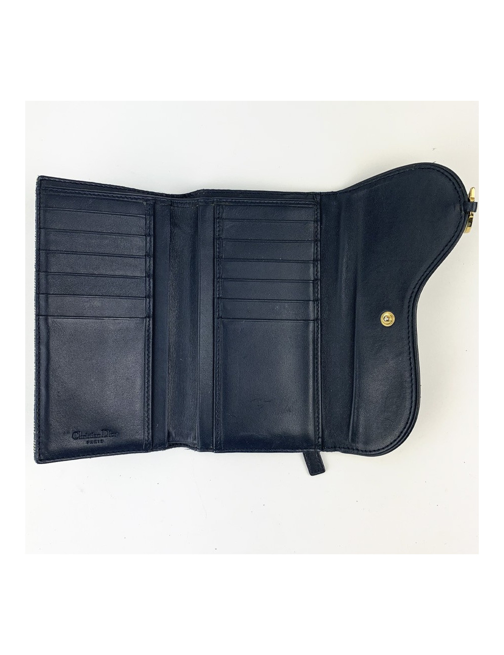 DIOR Porte monnaie toile monogram bleu Vintage