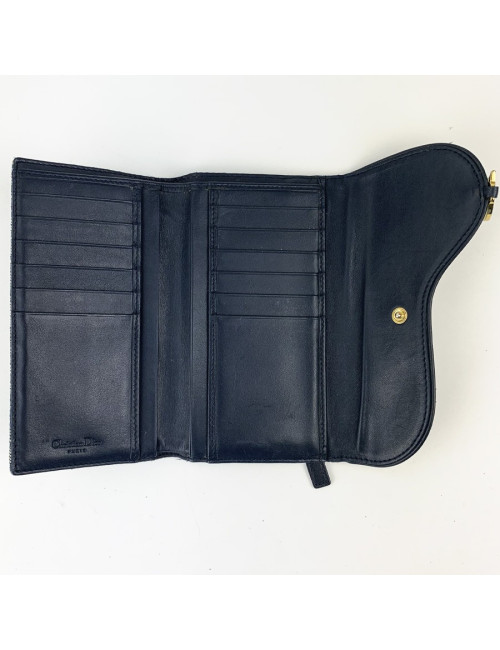DIOR Porte monnaie toile monogram bleu Vintage