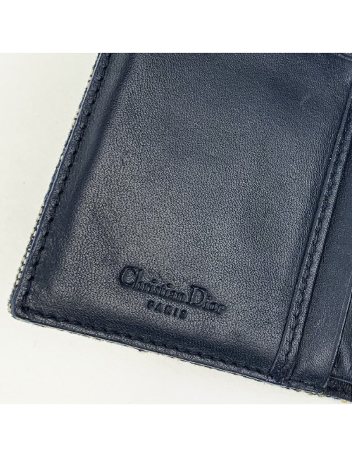 Porte monnaie DIOR toile monogram bleu Vintage