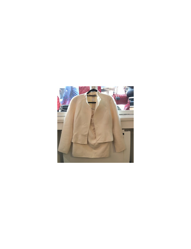 Tailleur VALENTINO veste et jupe cachemire écru