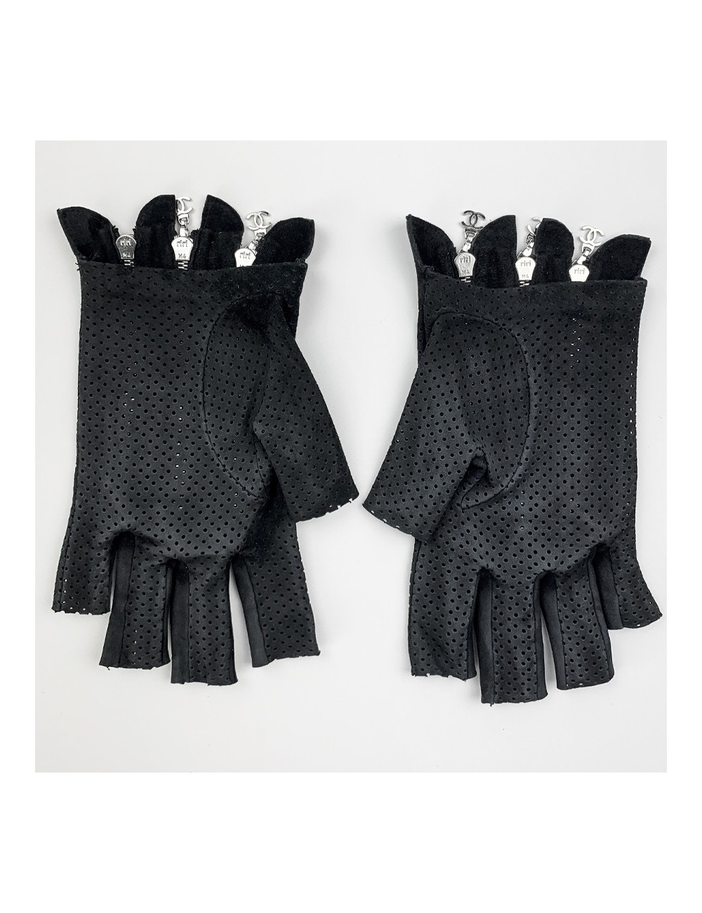 Mitaines CHANEL suède noir