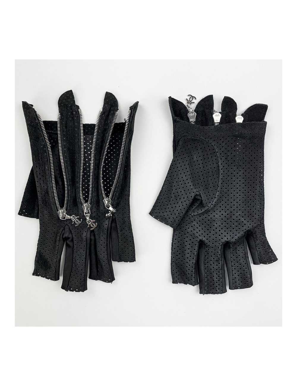 Mitaines CHANEL suède noir