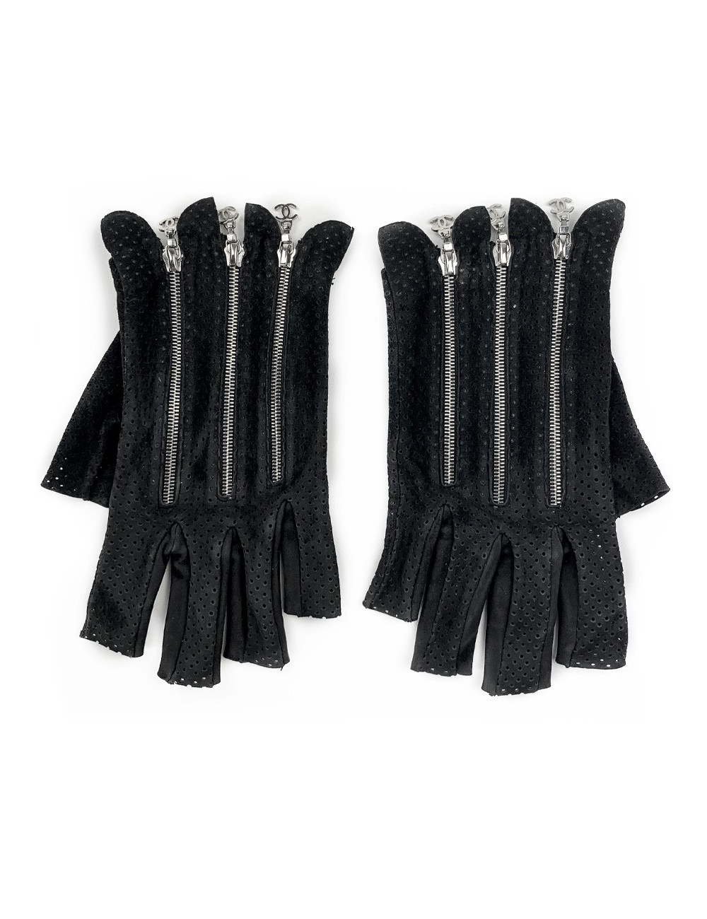 Mitaines CHANEL suède noir