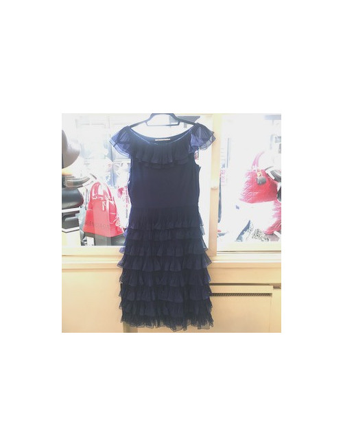 Robe T 36 CHRISTIAN DIOR en voile de soie à volants