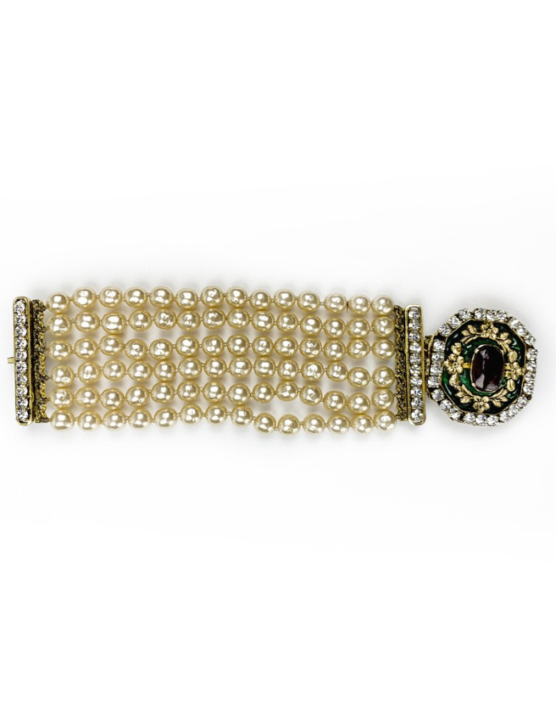 Bracelet CHANEL Couture 6 rangs de perles