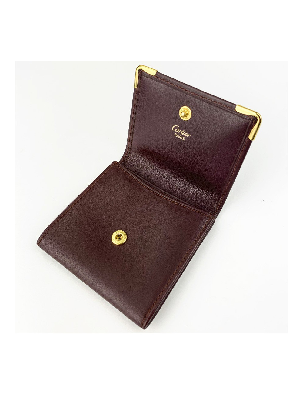 Porte monnaie CARTIER cuir bordeaux