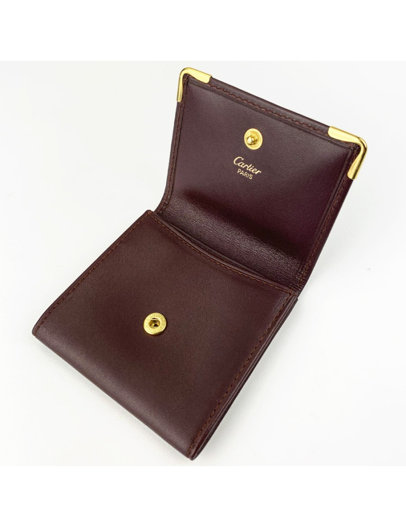 Porte monnaie CARTIER cuir bordeaux