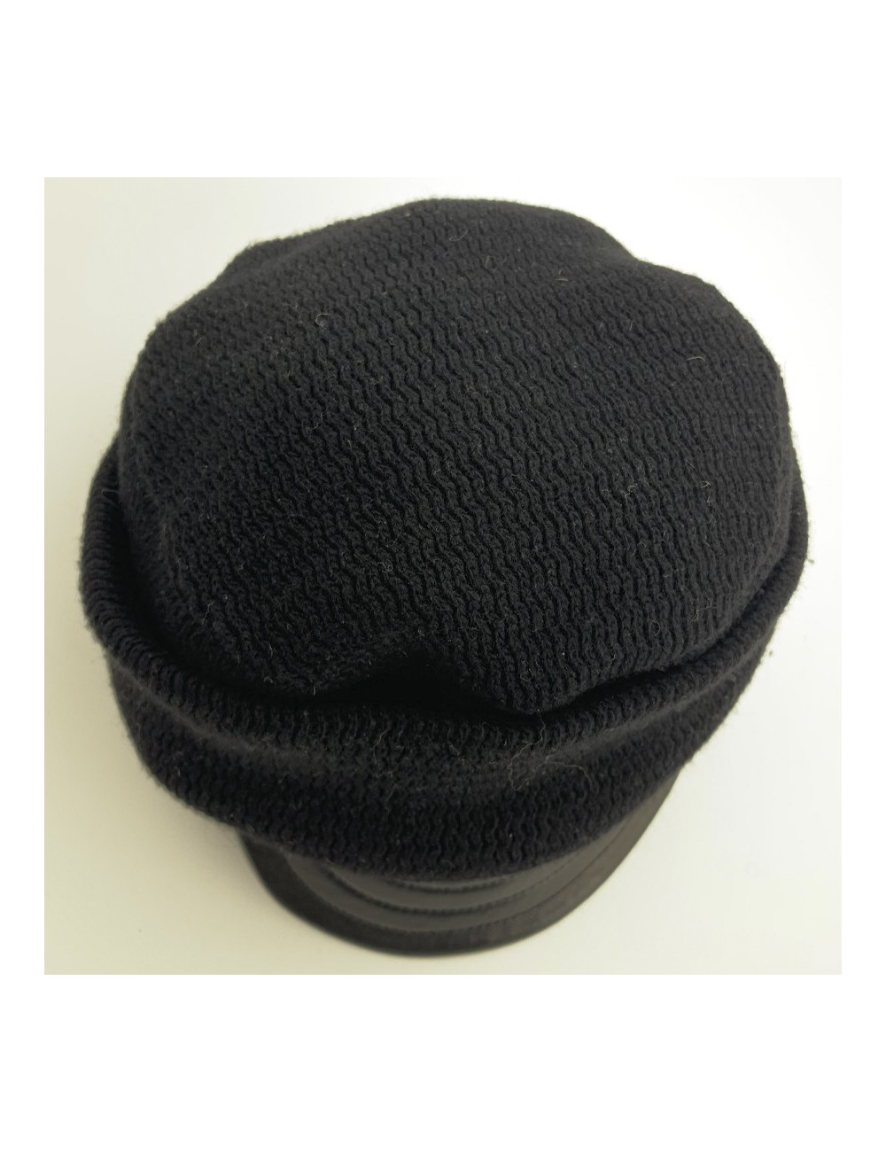 Casquette CHRISTIAN DIOR cachemire et cuir noir