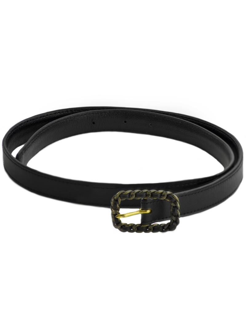 Ceinture T 65 CHANEL cuir noir Vintage
