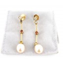 Earrings CHANEL jewelry yellow gold and white mother of pearl beads
