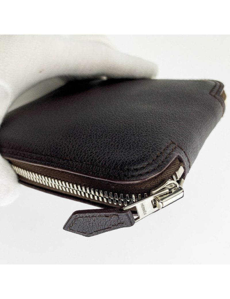 Sac Silky Pop HERMES cuir de veau Togo marron