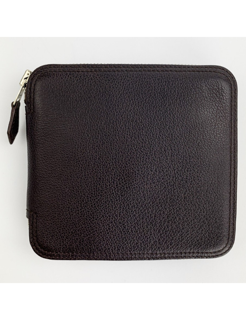 Sac Silky Pop HERMES cuir de veau Togo marron