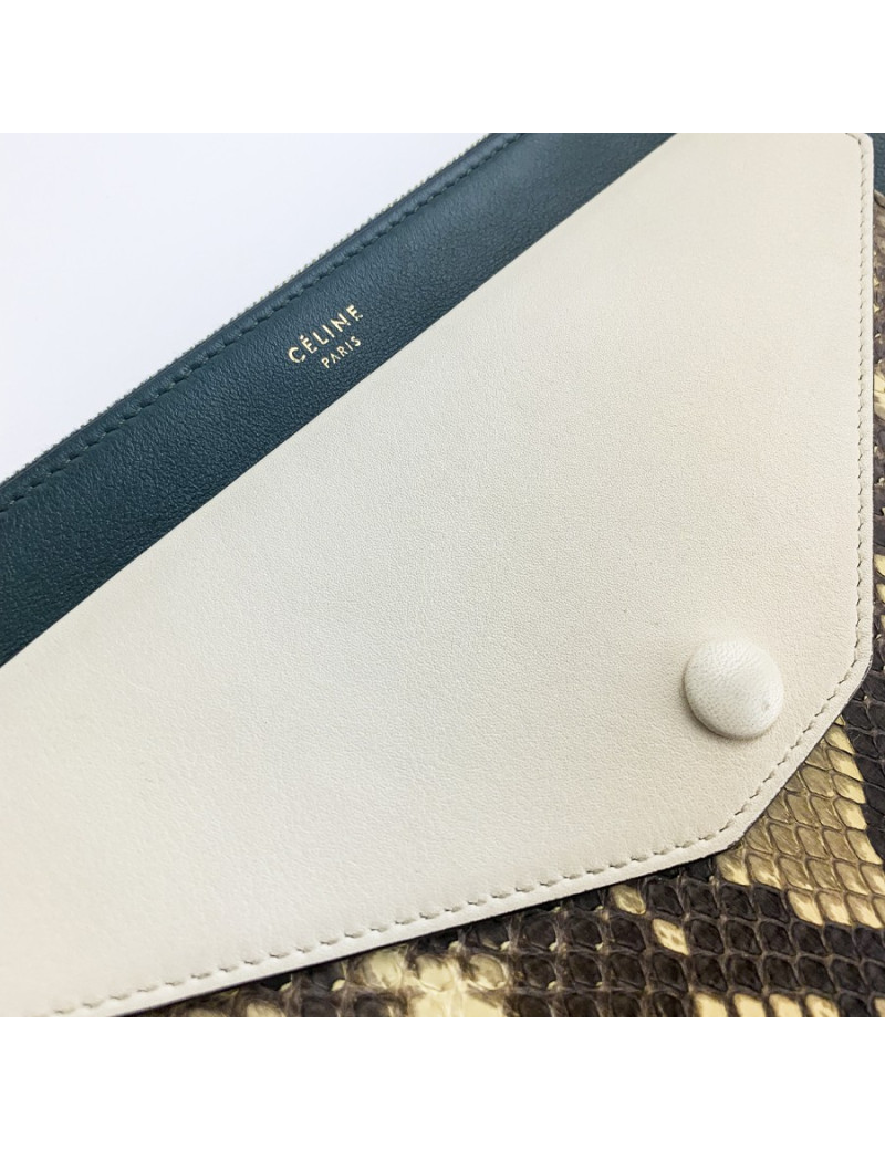 Pochette CELINE Pocket cuir et python